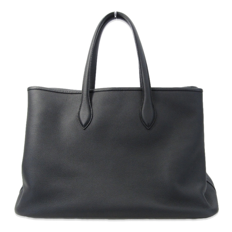 美品 THE SOLE ザ・ソール トートバッグ ORIZZONTALEトリヨン モーリス オリッツォンターレ 牛革 ブラック 黒 61004718
