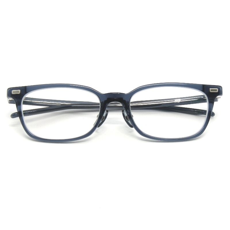 美品 999.9 フォーナインズ メガネフレーム NP-751 度入り 日本製 スクエア/ウェリントン ネオプラスチック 52 ブルーグレー 65009789