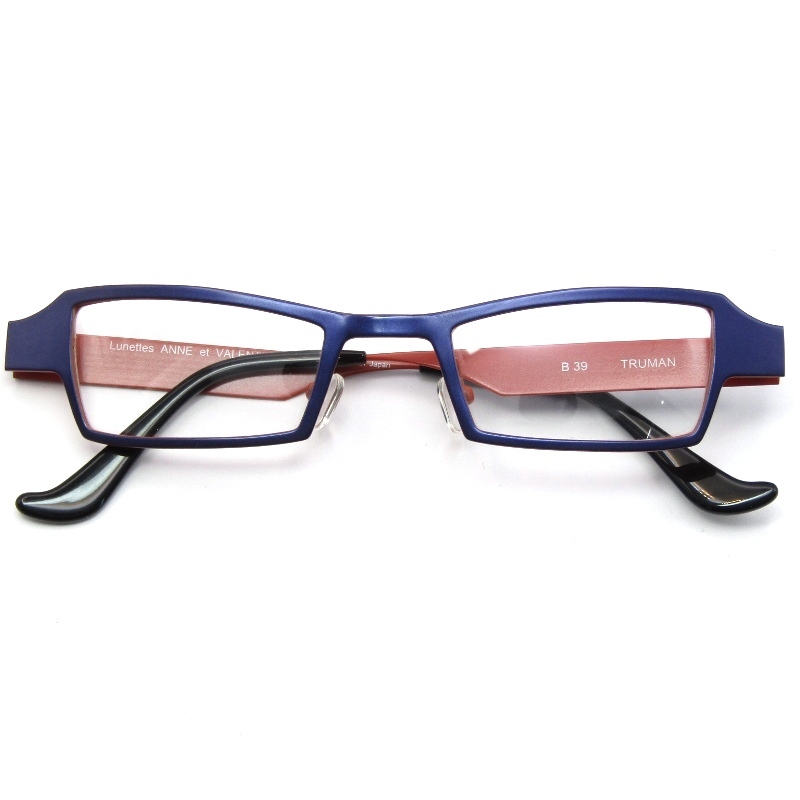 未使用 ANNE ET VALENTIN アンバレンタイン メガネフレーム TRUMAN フランス製 トルーマン スクエア B39 ネイビー/オレンジ 61004836