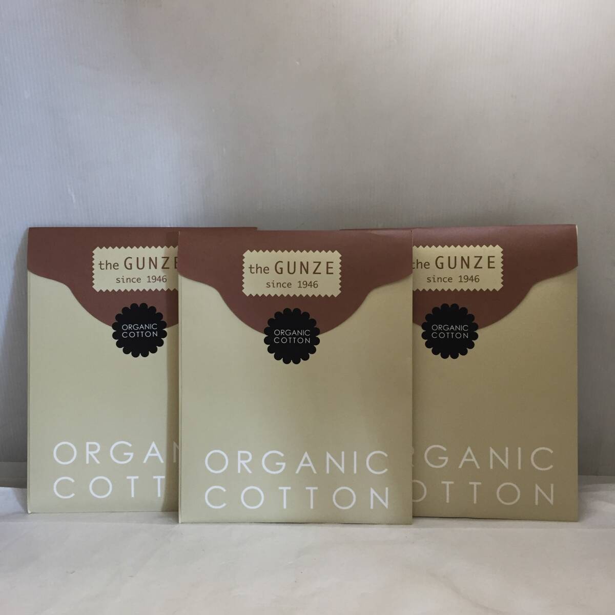F020202◎【未使用】GUNZE グンゼ Tシャツ ORGANIC COTTON スキンベージュ 綿100％ メンズ Mサイズ 胸囲88～96 まとめて 3点セット◎