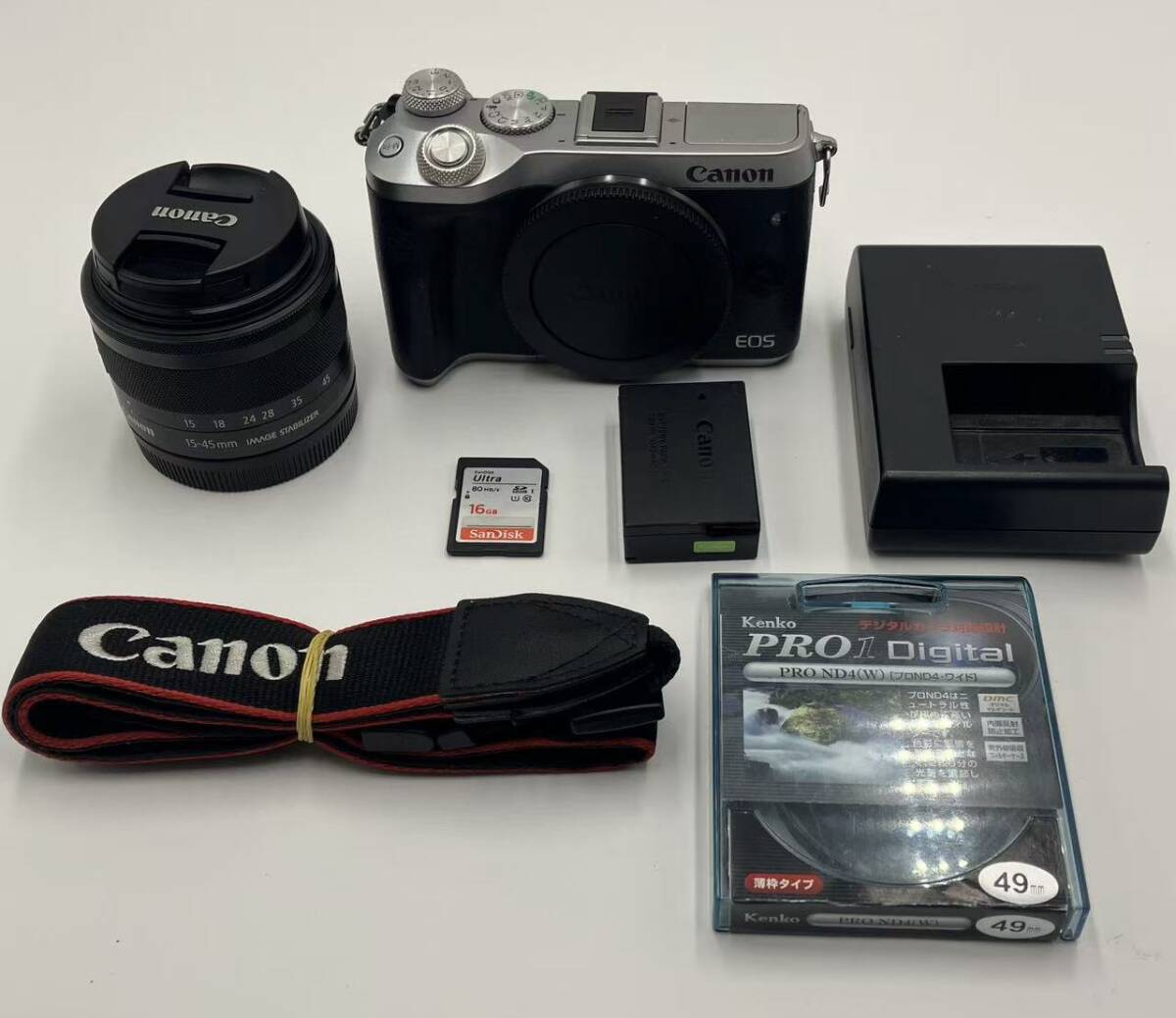 【返品保証・動作確認済】Canon EOS M6 + EF-M 15-45mm IS STM レンズキット