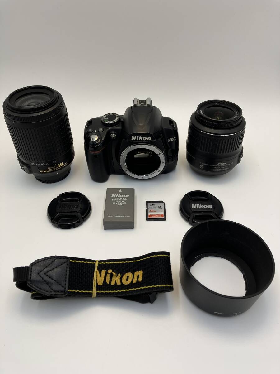 【返品保証・動作確認済】Nikon D3000 ダブルズームレンズキット