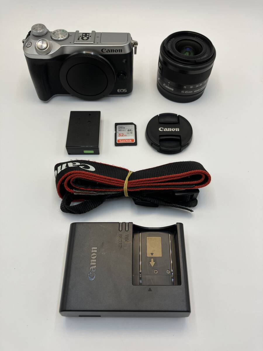 【返品保証・動作確認済】Canon EOS M6 + EF-M 15-45mm IS STM レンズキット