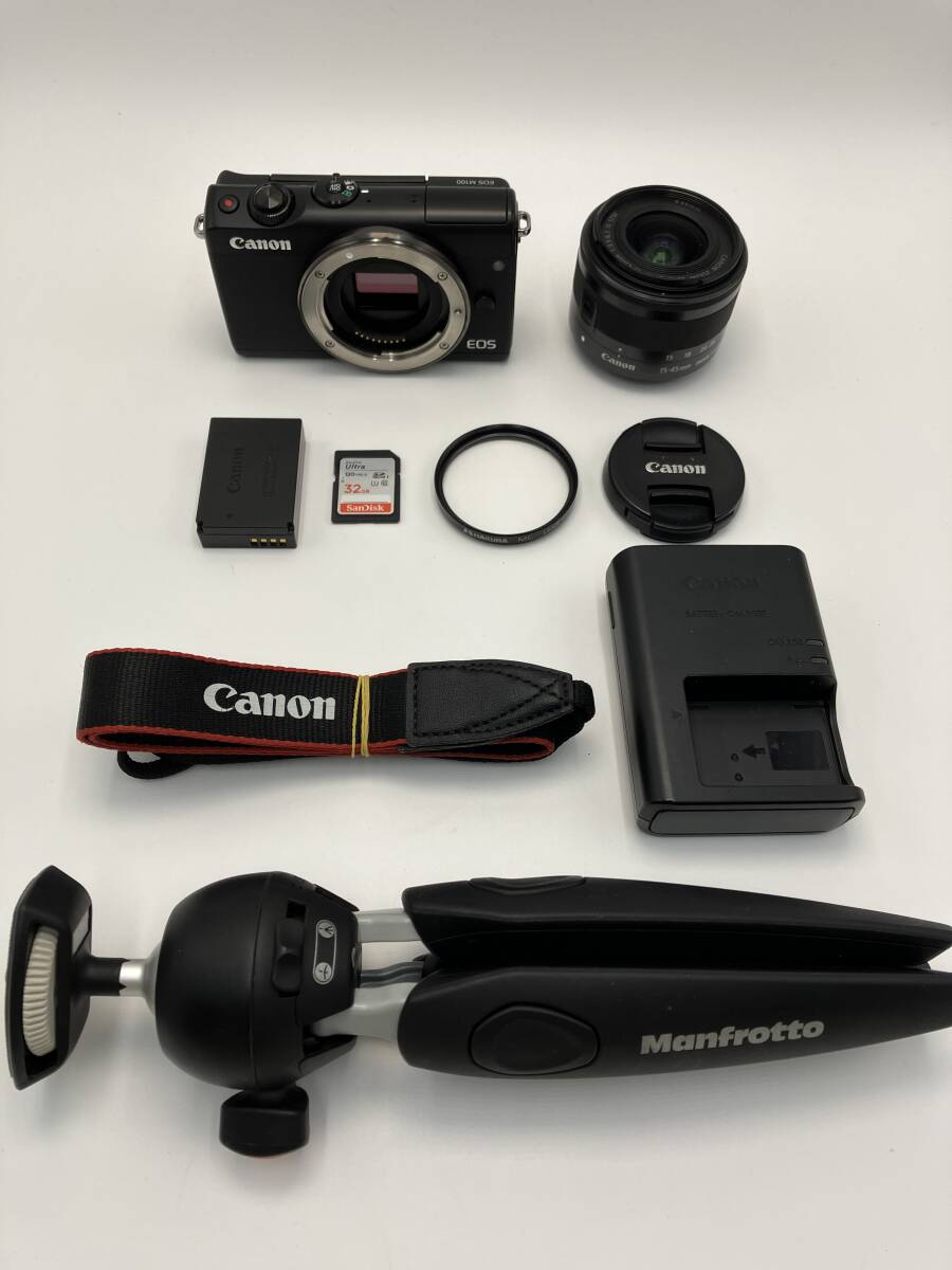 【返品保証・動作確認済】Canon EOS M100 ＋ EF-M 15-45mm IS STM 標準ズームレンズキット