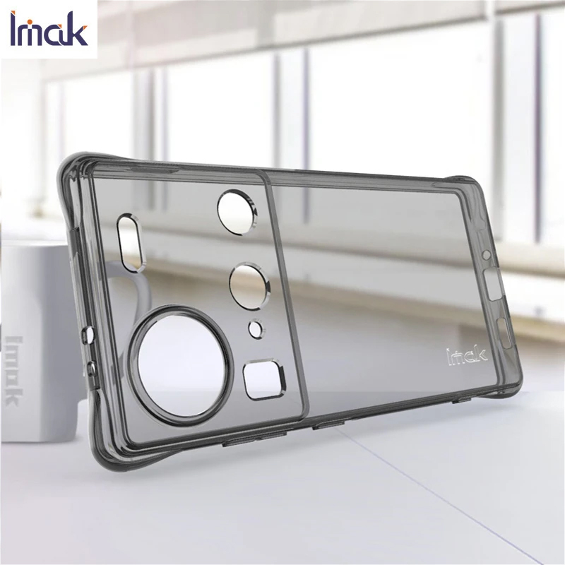 【TPU製保護ケース】ZTE Nubia Z70 Ultra用保護ケース imak製 衝撃保護エアバック付ソフトカバー(クリアブラック) 保護カバー 黄ばみ防止