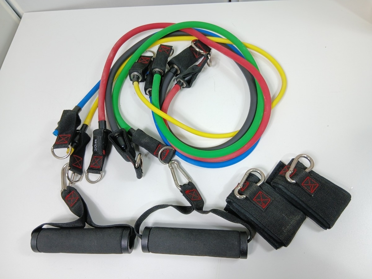 #1757 フィットネス チューブ トレーニングチューブ 強度別5本セット 筋トレ トレーニング/和歌山県にて引き取り大歓迎