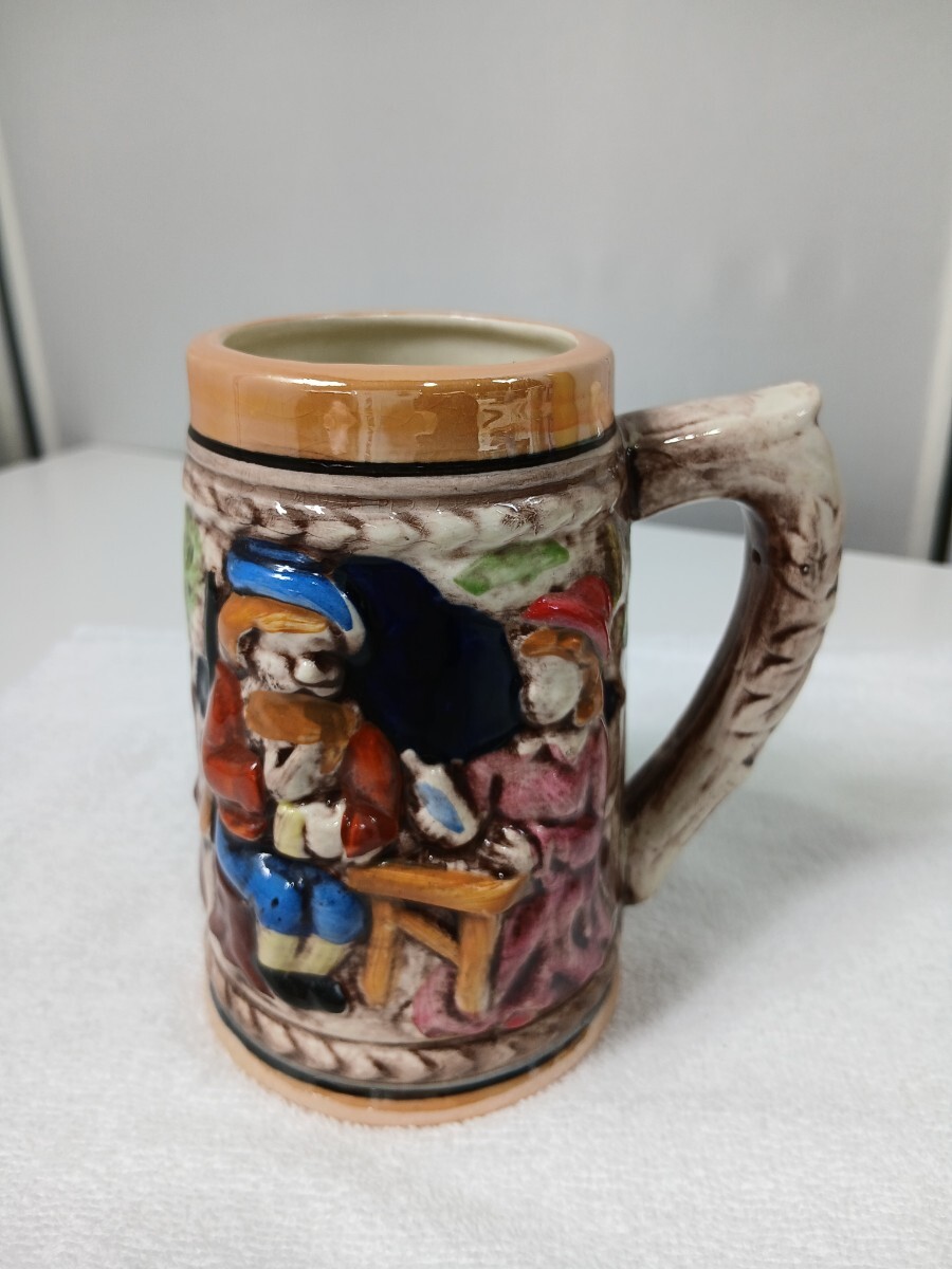 #1863 ミュンヘンジョッキ 小物入れ 陶器 アンティーク ジョッキ インテリア レトロ 高さ12cm/和歌山県にて引き取り大歓迎