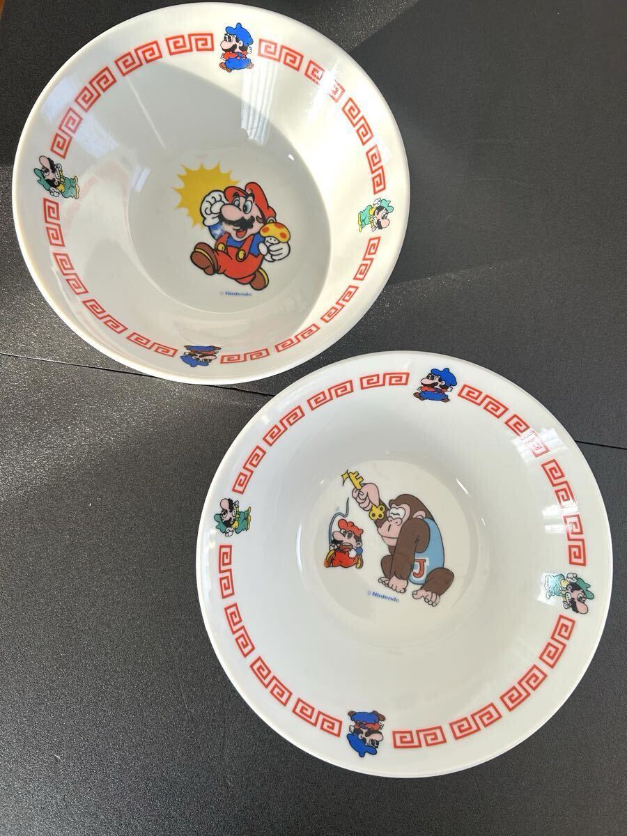 【送料無料】ニンテンドー 任天堂 スーパーマリオブラザーズ ドンキーコング ラーメンどんぶり 陶器製 ラーメン鉢　ボウル2個　ファミコン