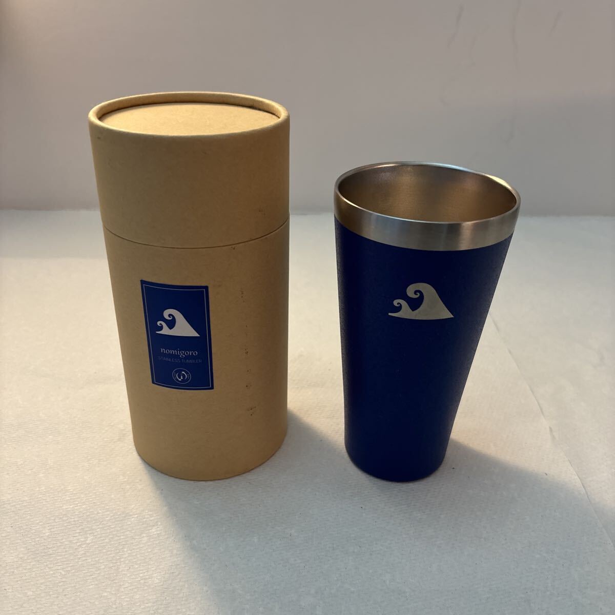 【美品】ドウシシャ　飲みごろ　タンブラー　400 ステンレス　ブルー　青　BLUE ケース付き