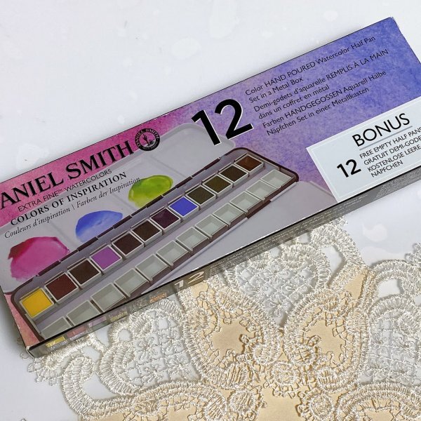 ★未使用【Daniel Smith ダニエルスミス】水彩絵具 ハーフパン ◎インスピレーションカラー12色セット