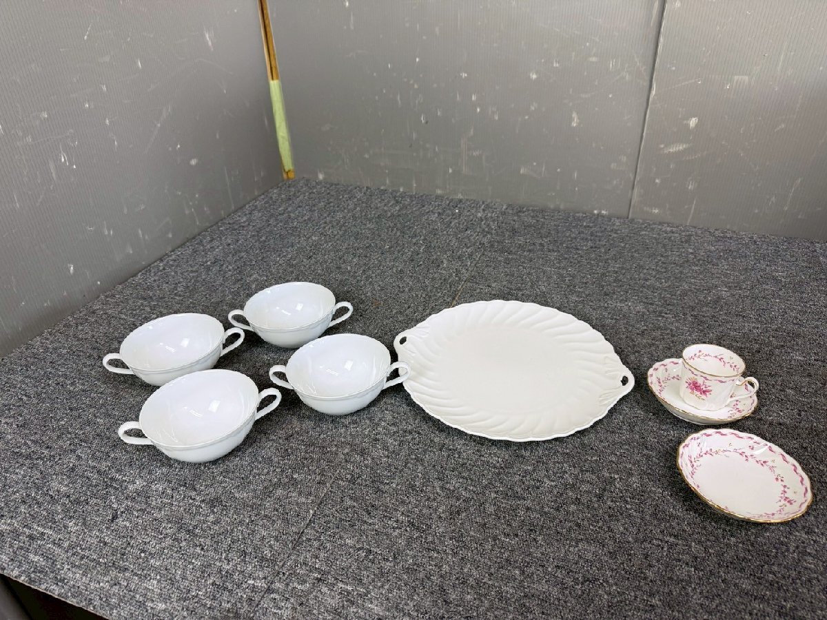 NB020030◆Noritake ノリタケ◆食器まとめ スタジオコレクション リーフディッシュ カップ コティホワイト 洋食器 直取歓迎！