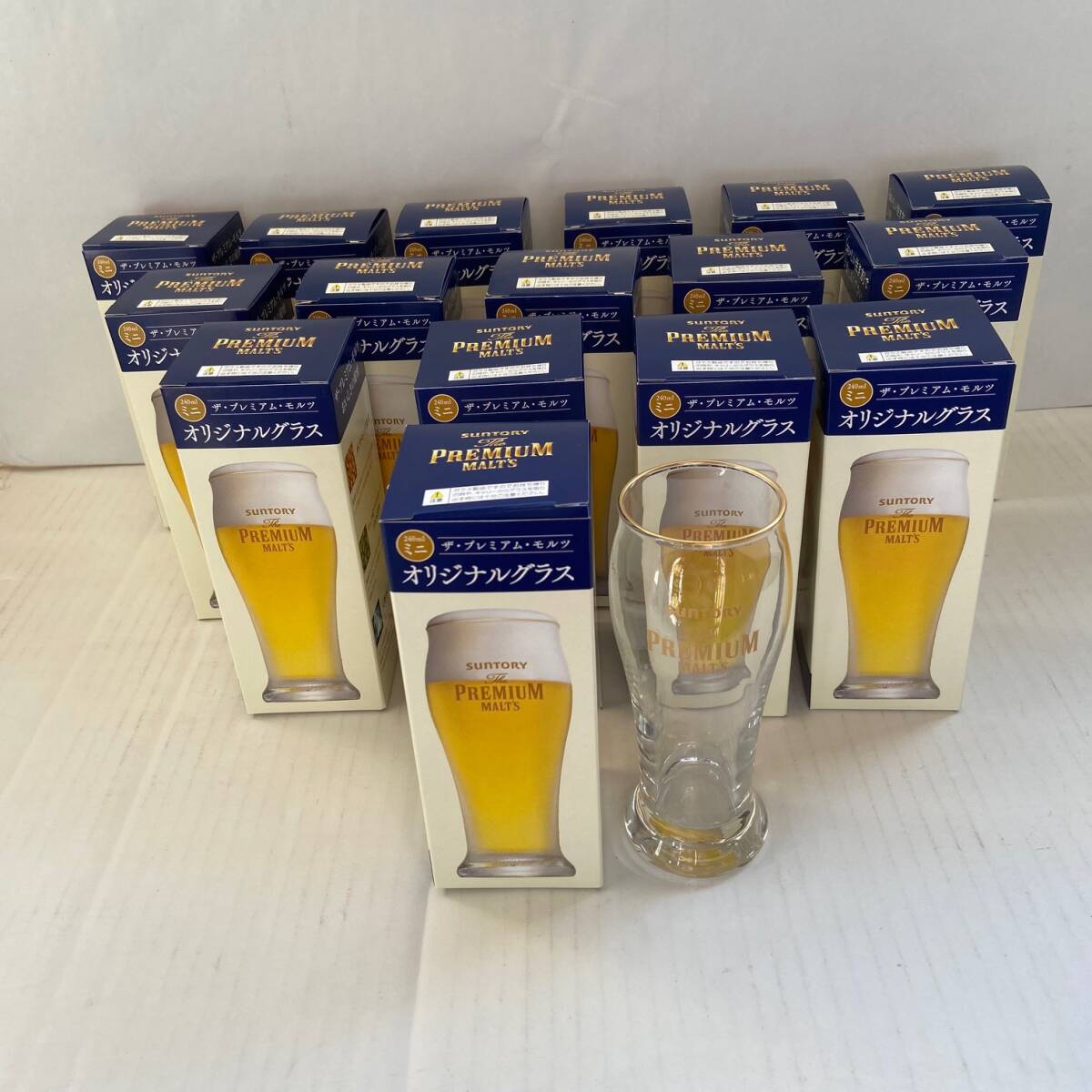 未使用 非売品 金ふち プレミアムモルツ ビアグラス 240ml 16個セット ビール タンブラー ビールグラス 