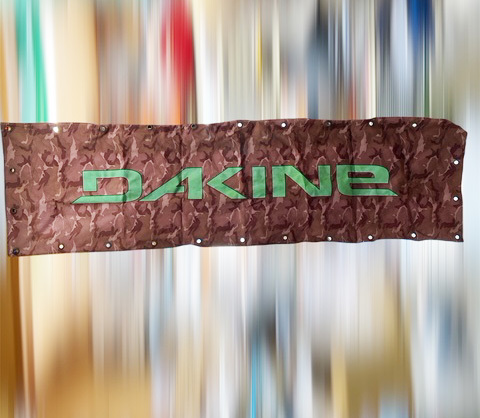 USED レア DAKINE 大判バナー ダカイン カモフラ 非売品 ノベルティー 横断幕 フラッグ のぼり サーフィン スノボー ガレージ