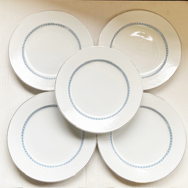 USED ニッコー 大皿 プレート 5個セット 26.5cm ニューセンチュリー アクエリアス 銀彩 洋食器 食器 皿