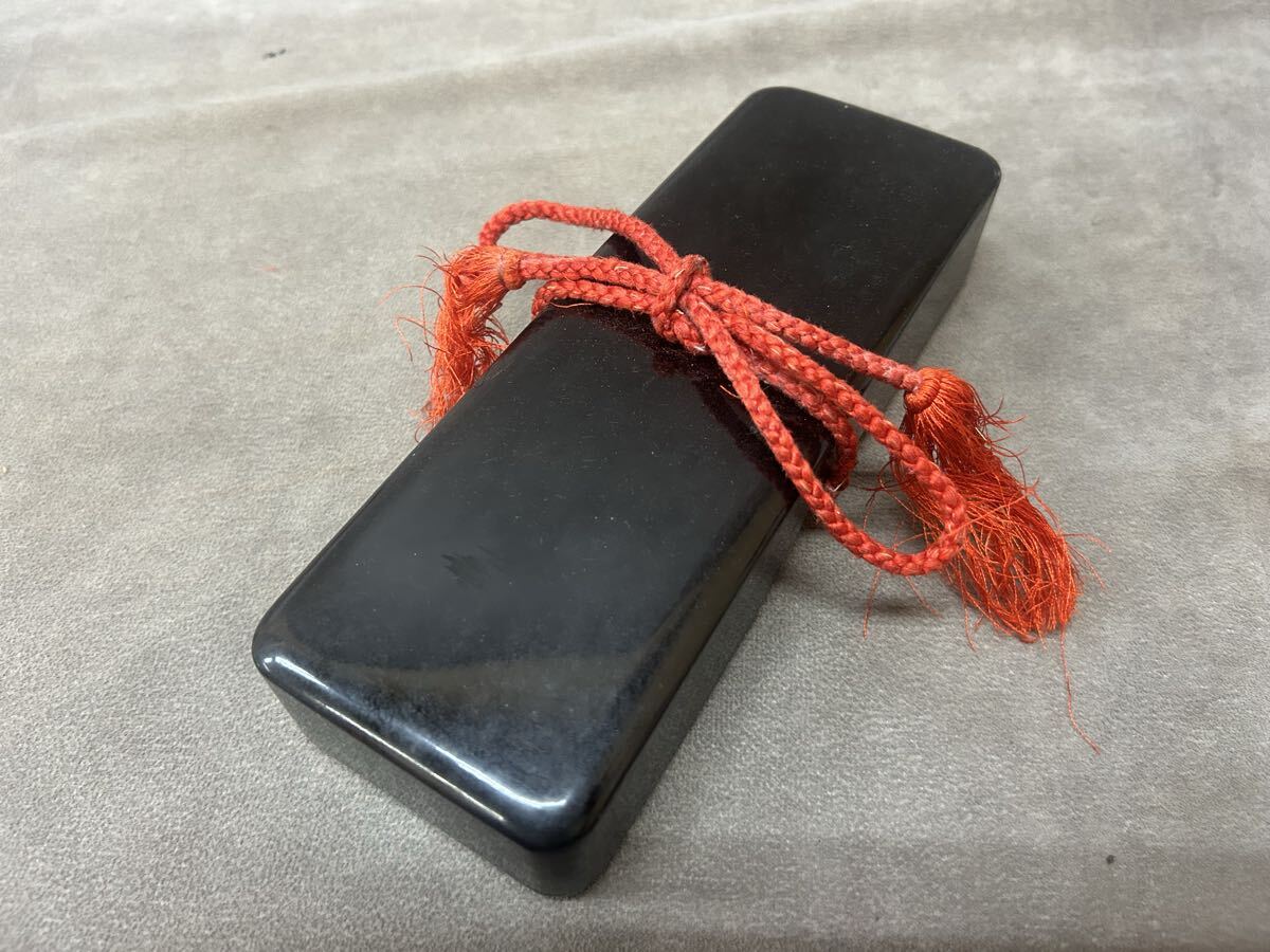 時代物 古い 文箱 漆塗 入れ物 収納 約4×7.5×22cm 古道具 コレクション 骨董 
