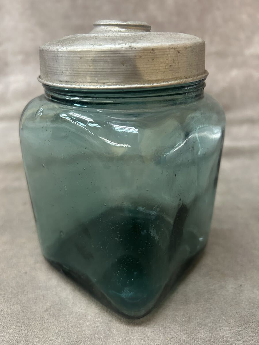 当時物 アンティーク ビンテージ 駄菓子屋瓶 びん ガラス瓶　レトロ 骨董市 気泡 保存瓶 インテリア 入れ物 古民家 店舗什器 古道具 