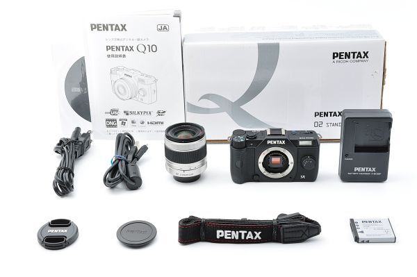 Pentax ペンタックスQ10 ブラックショット数30 02レンズ デジタル一眼カメラ 元箱入り #102