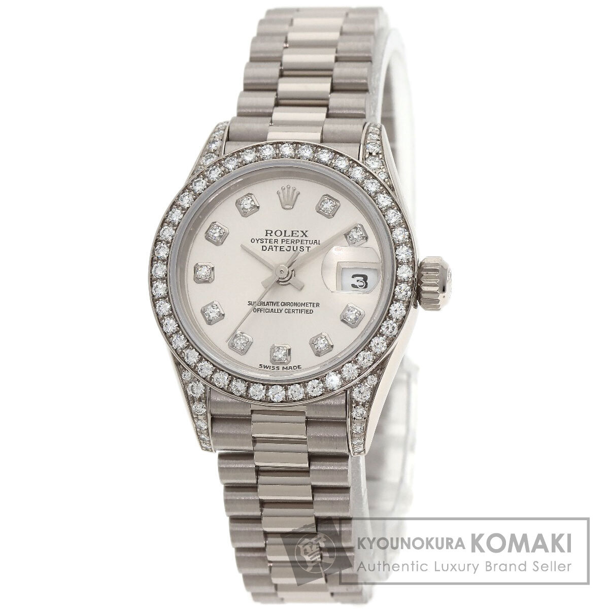 ROLEX ロレックス 79159G デイトジャスト 10P ベゼル ダイヤモンド 腕時計 K18ホワイトゴールド K18WG ダイヤモンド レディース 中古