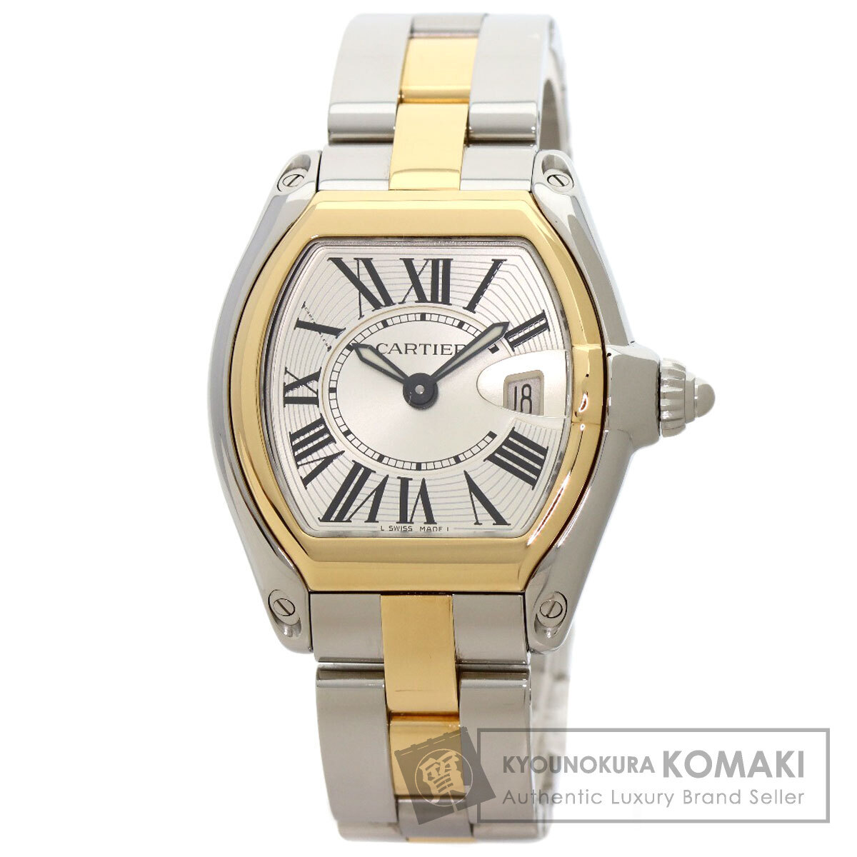 CARTIER カルティエ W62026Y4 ロードスター SM 腕時計 ステンレススチール SSxK18YG レディース 中古