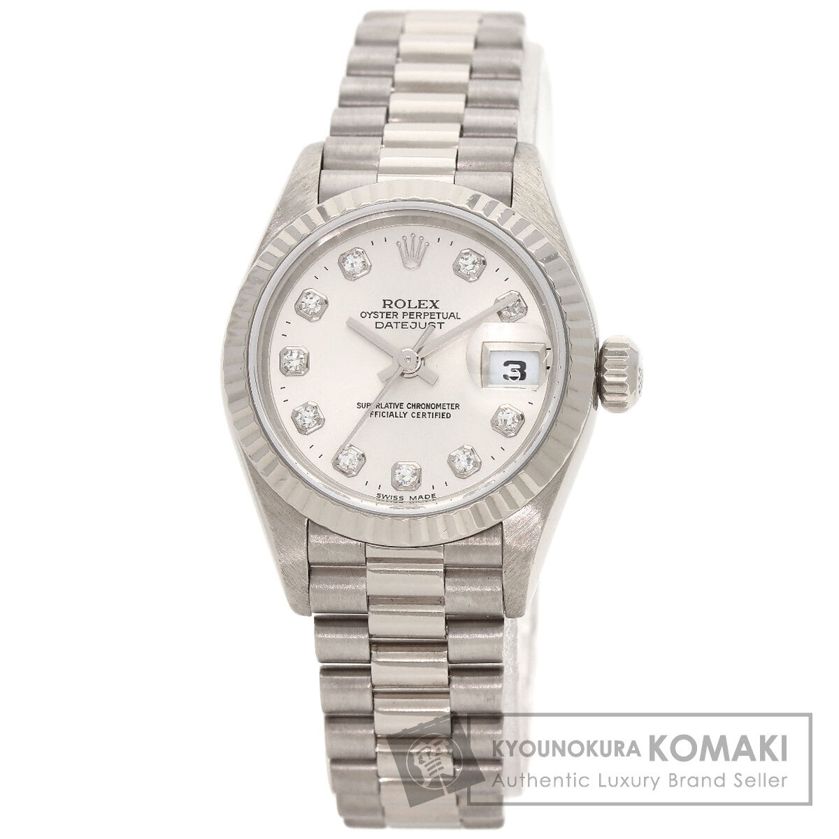 ROLEX ロレックス 79179G デイトジャスト 10P ダイヤモンド 腕時計 K18ホワイトゴールド K18WG レディース 中古
