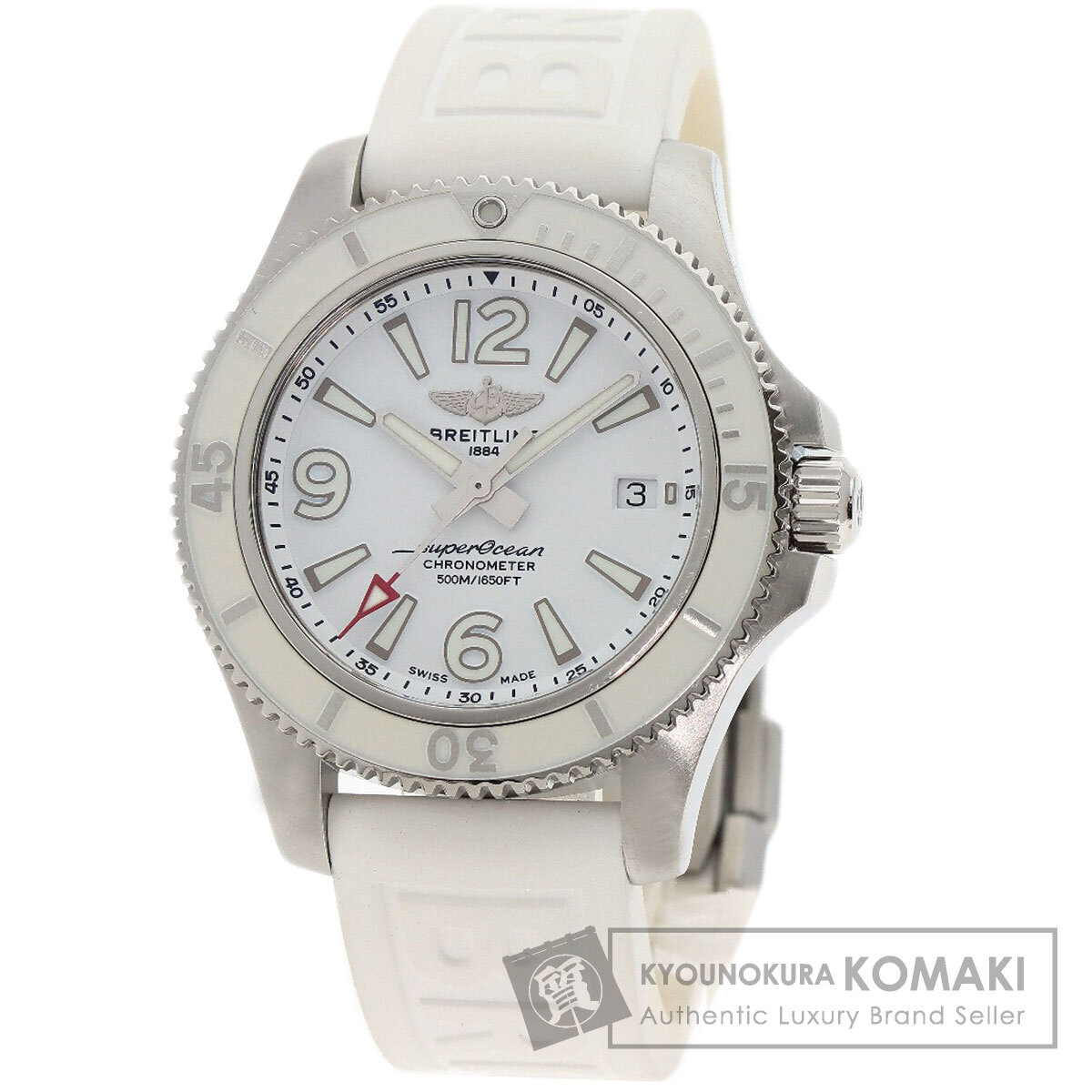 BREITLING ブライトリング A17366 スーパーオーシャン 42 デイト 腕時計 ステンレススチール ラバー メンズ 中古