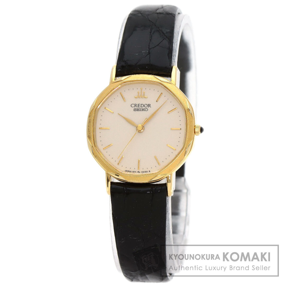 SEIKO セイコー 1271-5000 クレドール 腕時計 K18イエローゴールド 革 レディース 中古