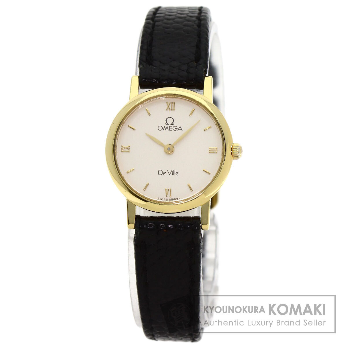 OMEGA オメガ デビル 腕時計 K18イエローゴールド 革 レディース 中古