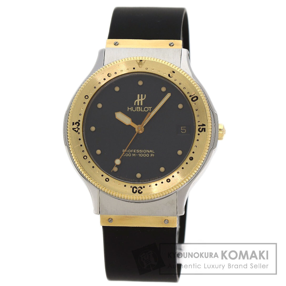 HUBLOT ウブロ 1550.127.2 MDM プロフェッショナル 腕時計 ステンレススチール ラバー K18YG メンズ 中古