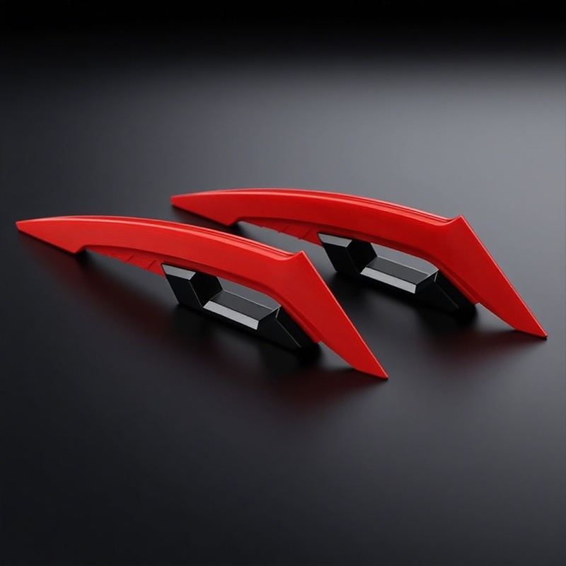 2個セット バイク サイドウイング バンパー 傷防止 ディフューザー 18.3cm レッド 両面テープ 貼り付け 外装 オートバイ フェンダー t8148