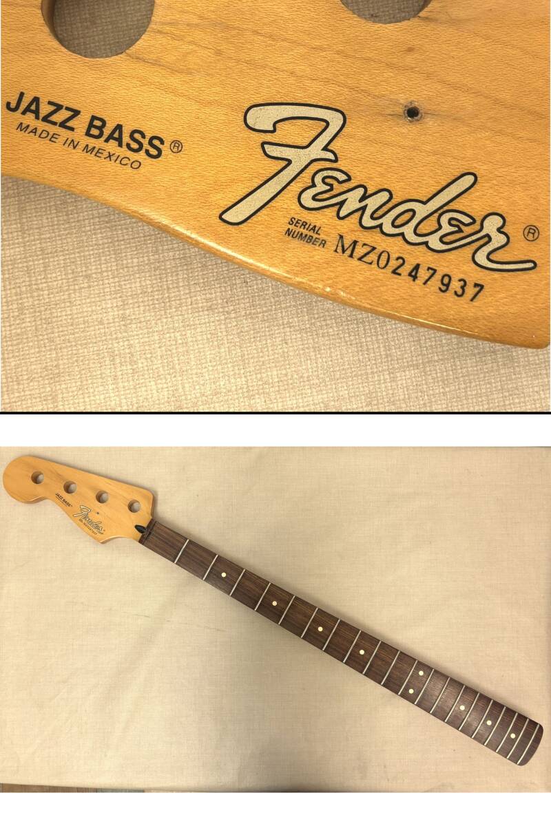 ツD43/FENDER MEXICO JAZZ BASS レフティ ネック シリアル MZ0 2000年 ~ 2001年製造/ロッドナット滑り 現状品/左利き フェンダー メキシコ