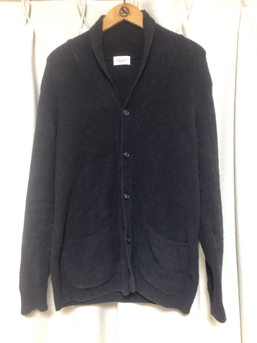 UNITED ARROWS ユナイテッドアローズ・ニットカーディガンメンズLサイズ 濃い紺色