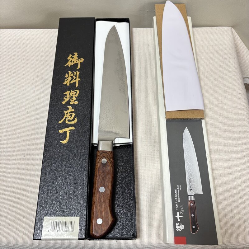 箱入 片岡製作所 響十 TAMAHAGANE 牛刀 63層 多層ダマスカス鋼 210mm 高級和包丁 本格職人 良品 IW602CK15TMH60