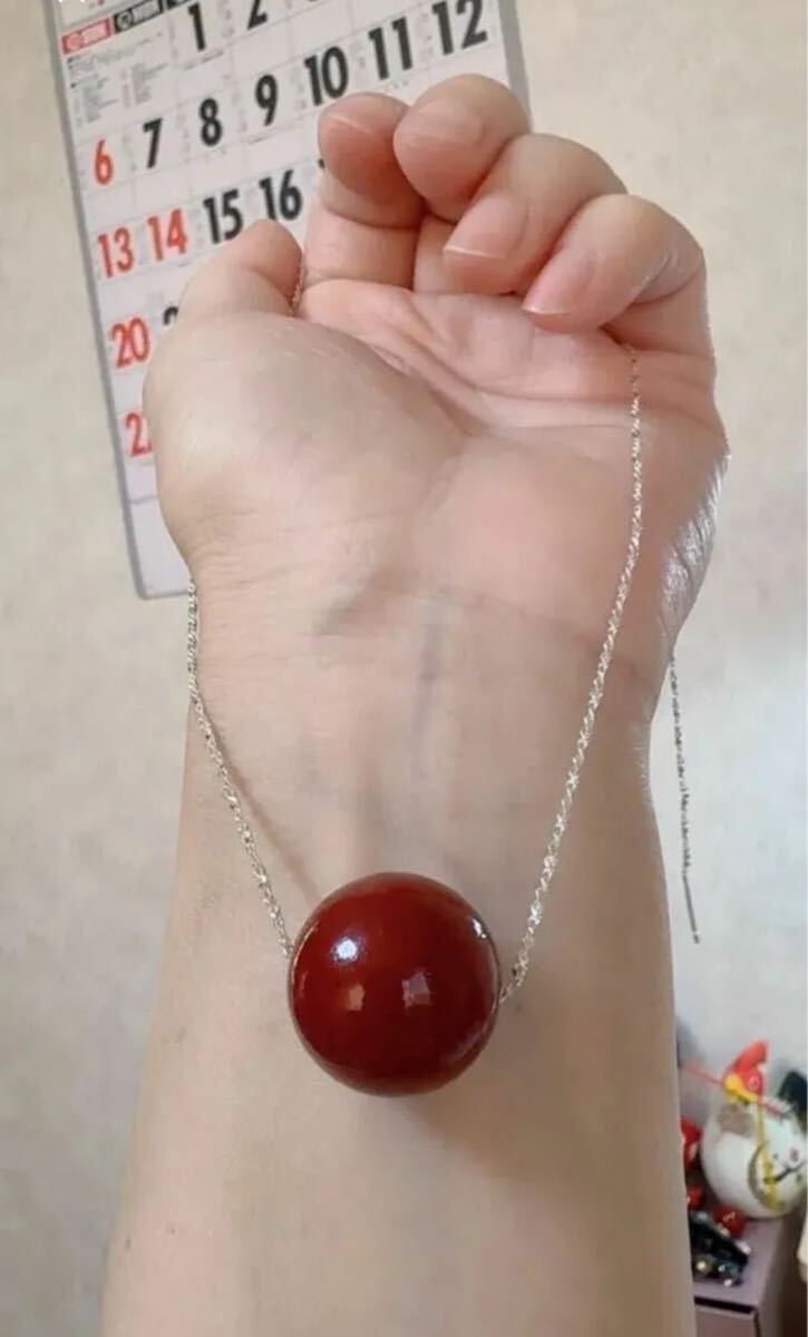 新商品　海外で人気ある赤血珊瑚18mm 金銭運　仕事運アップ　アクセサリー　レディース　ネックレス　