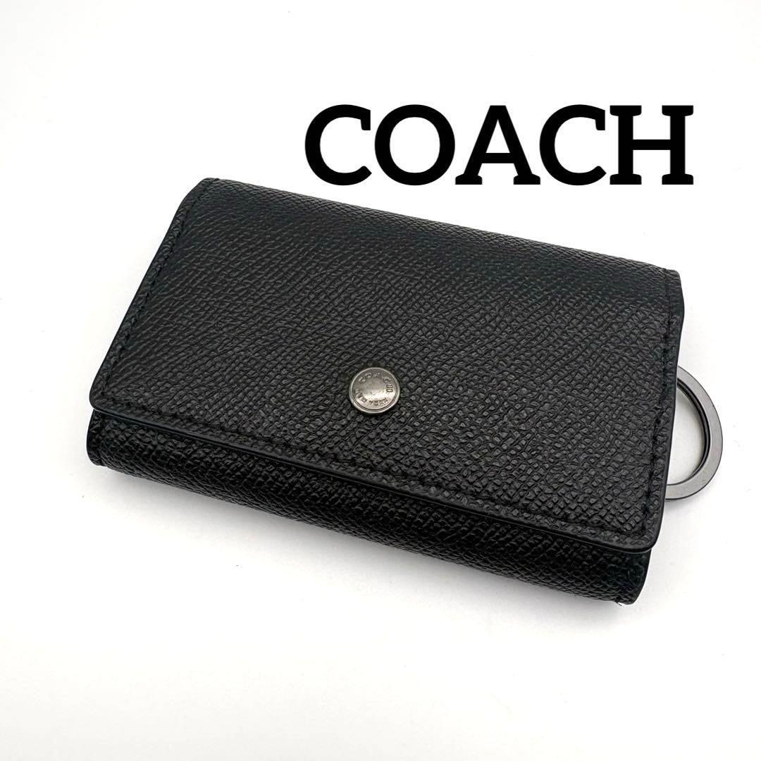 COACH コーチ キーケース キーリング メンズブラック F73992