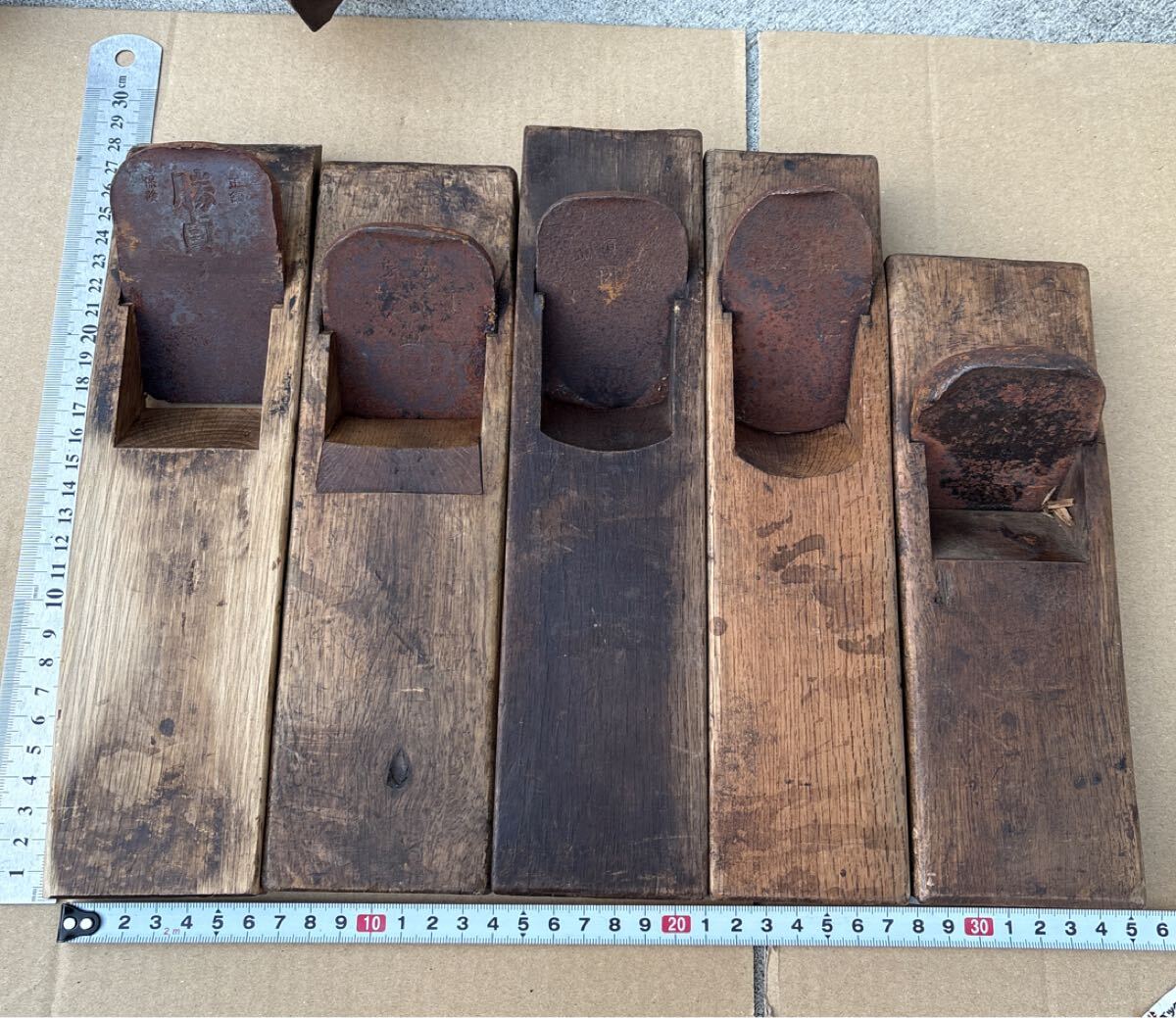 大工道具 ジャンク？【 かんな 立かんな 台直しかんな 五個セット 】 鉋 カンナ 職人 道具 木工 工具 古道具 宮大工 DIY 在銘あり AD
