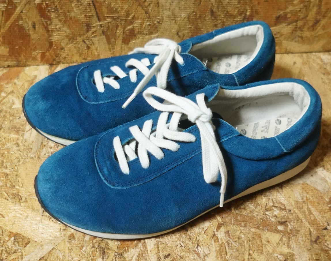 日本製 blue over 本革スニーカー 1907 青 ブルーオーバー　国産品 MADE IN JAPAN