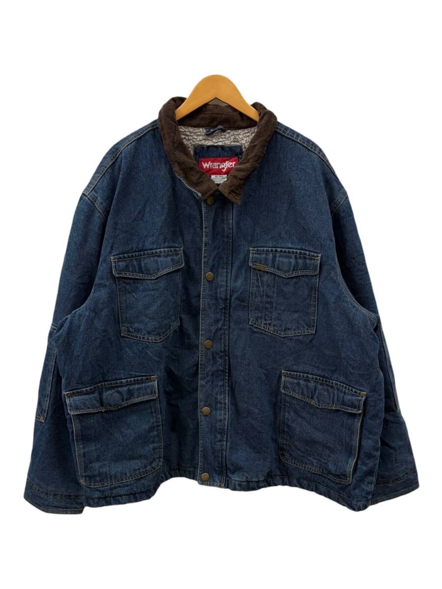 WRANGLER (ラングラー) デニムカバーオール ジャケット 裏地ボア コーデュロイ 中綿 古着 4XL ブルー メンズ/078