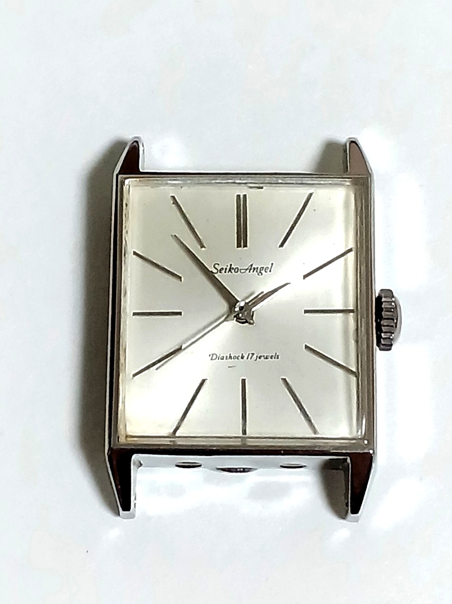【稼働】SEIKO セイコー Angel エンジェル 手巻き 腕時計 17石 スクエア アンティーク ヴィンテージ