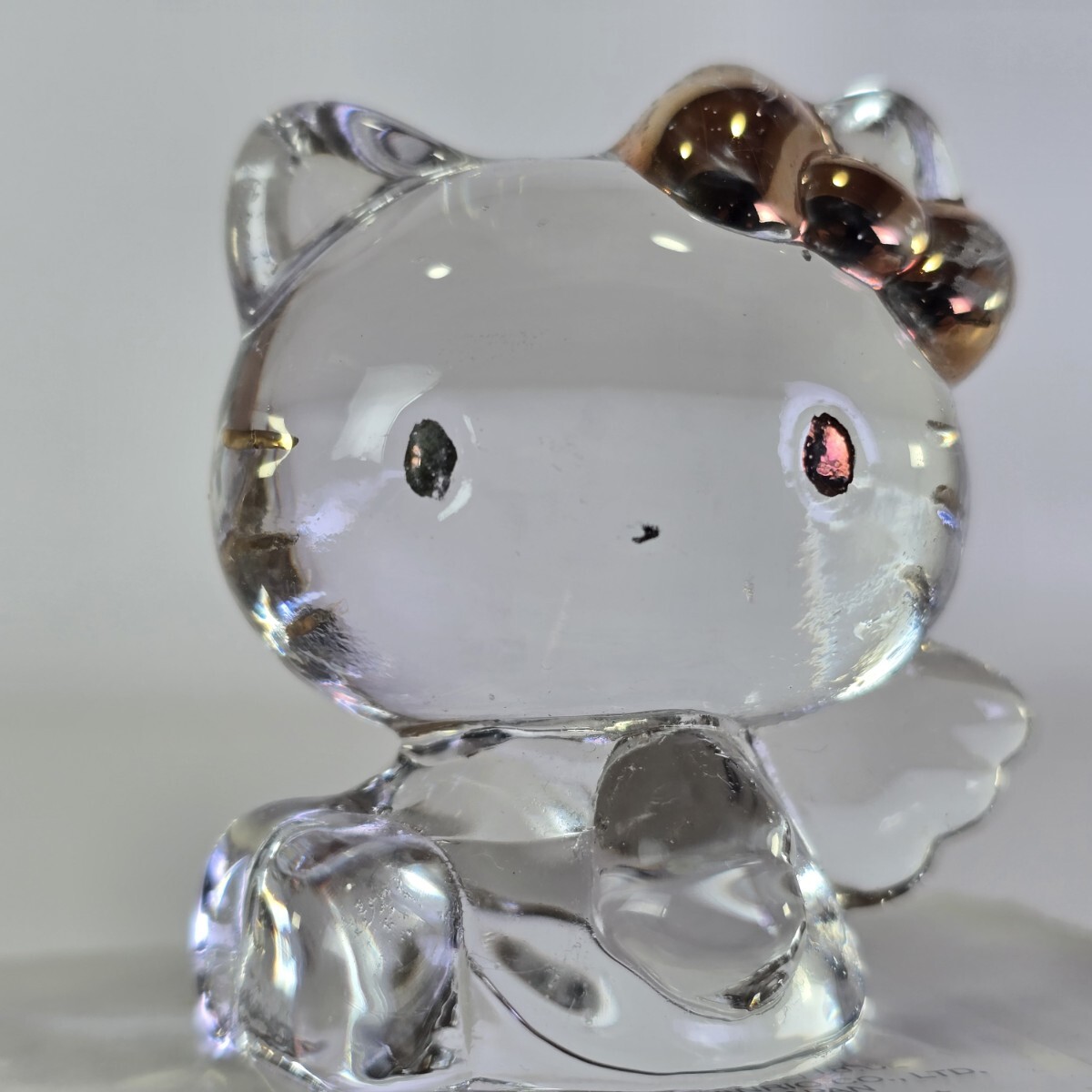 ハローキティ エンジェル フィギュア ガラス製置物 クリスタル 置物 オブジェ サンリオ