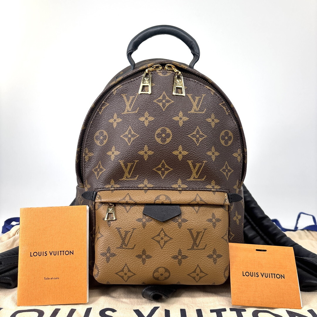 新品同様 Louis Vuitton ルイヴィトン モノグラム リバース パームスプリングスPM M43116 リュック バックパック レディース ブラウン 