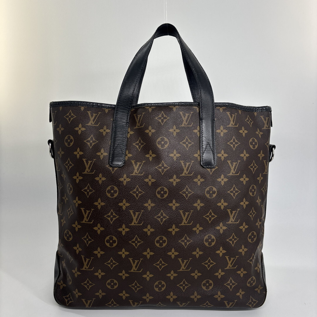 極美品 Louis Vuitton ルイヴィトン モノグラム マカサー デイヴィス トートバッグ ブラック M56708 黒 ハンドバッグ ブラウン