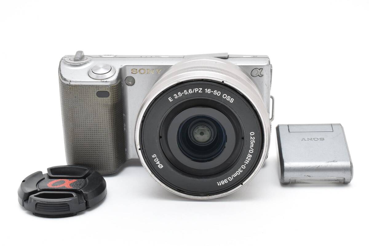 【動作良好品★】 ソニー SONY α NEX-5 シルバー 16-50mm F3.5-5.6 PZ OSS #M12547