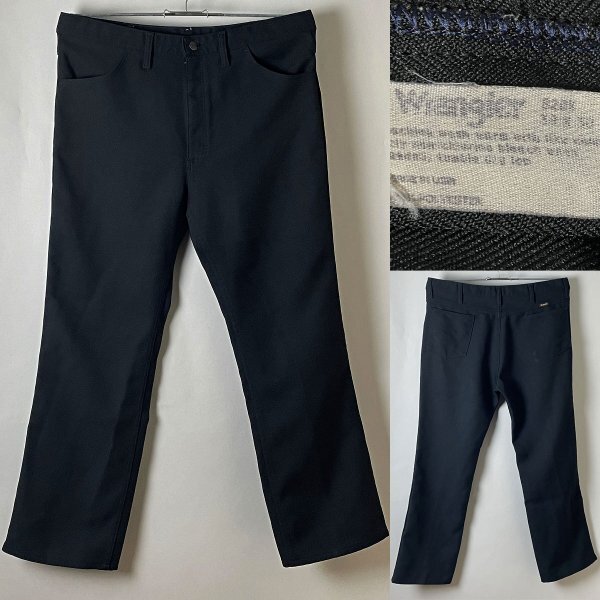 ★【希少 USA製 オーバーサイズ】ビンテージ レア！ WRANGLER 82BK ラングラー スタプレパンツ ランチャー ブーツカット Ｗ38 L30 ブラック