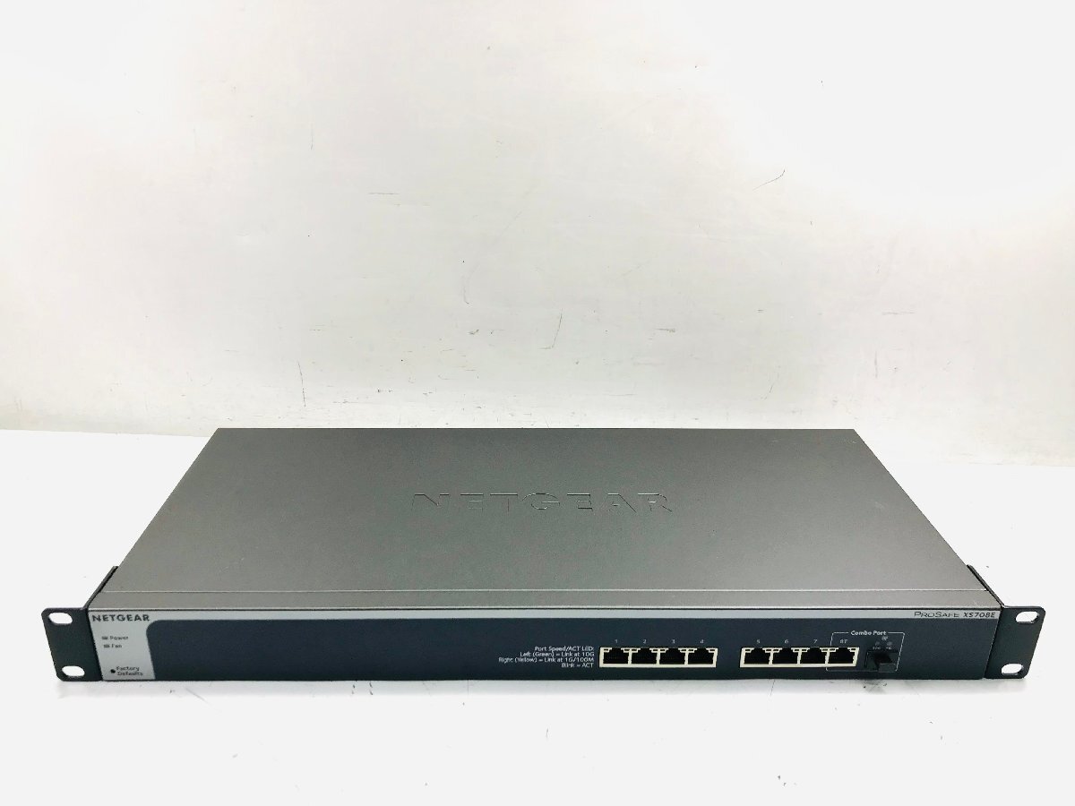 初期化済み　NETGEAR/ネットギア XS708Ev2 10G対応 8ポートスイッチ イーサネット アンマネージプラス・スイッチ