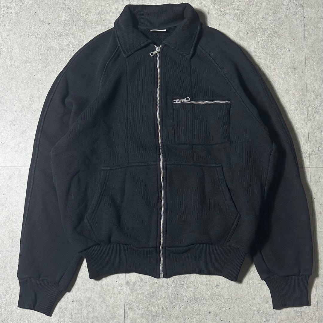 dries van noten コットンスウェットブルゾン ririジップ 黒M