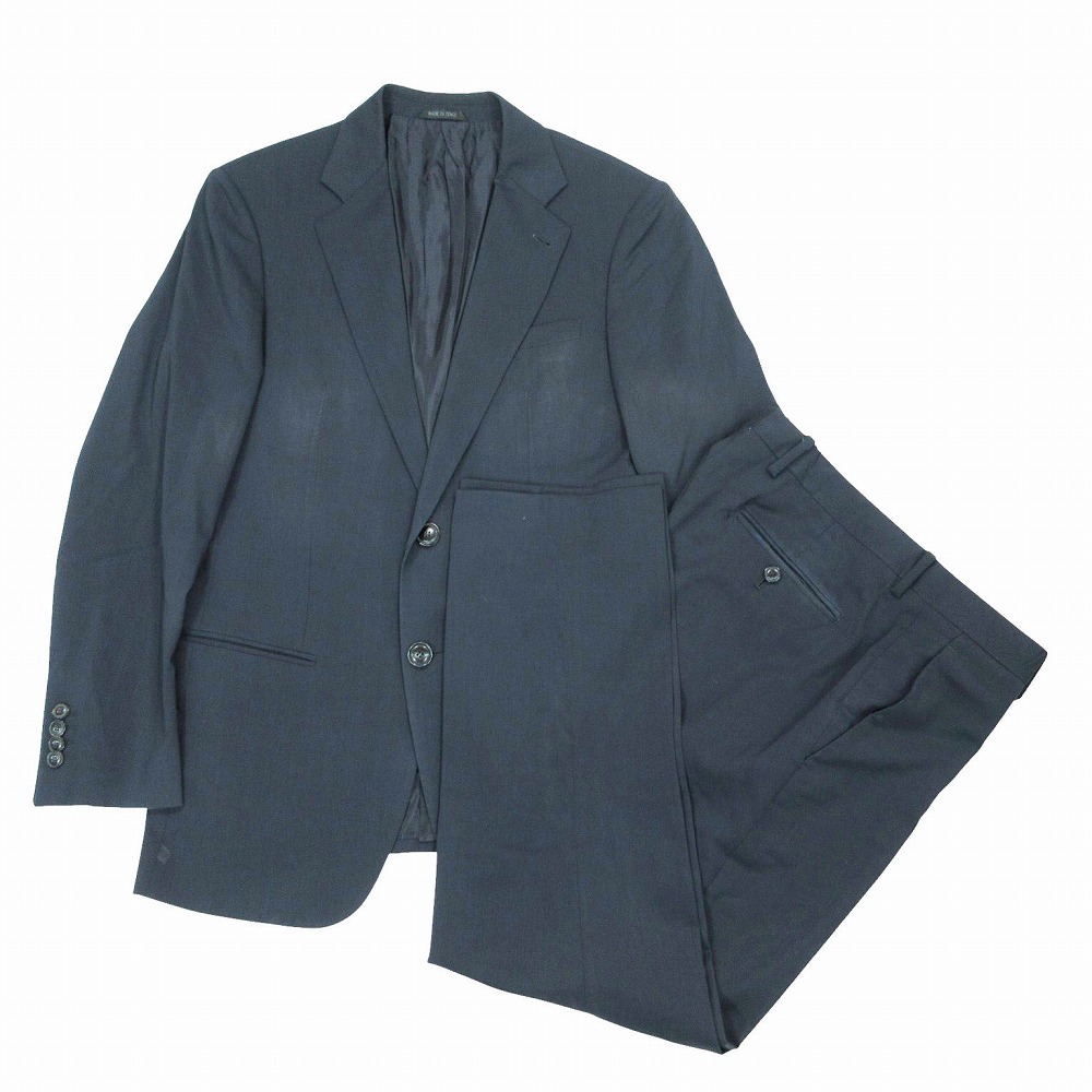 GIORGIO ARMANI SOHO ジョルジオアルマーニ ソーホー スーツ セットアップ ジャケット スラックス 48R ネイビー メンズ 【中古】