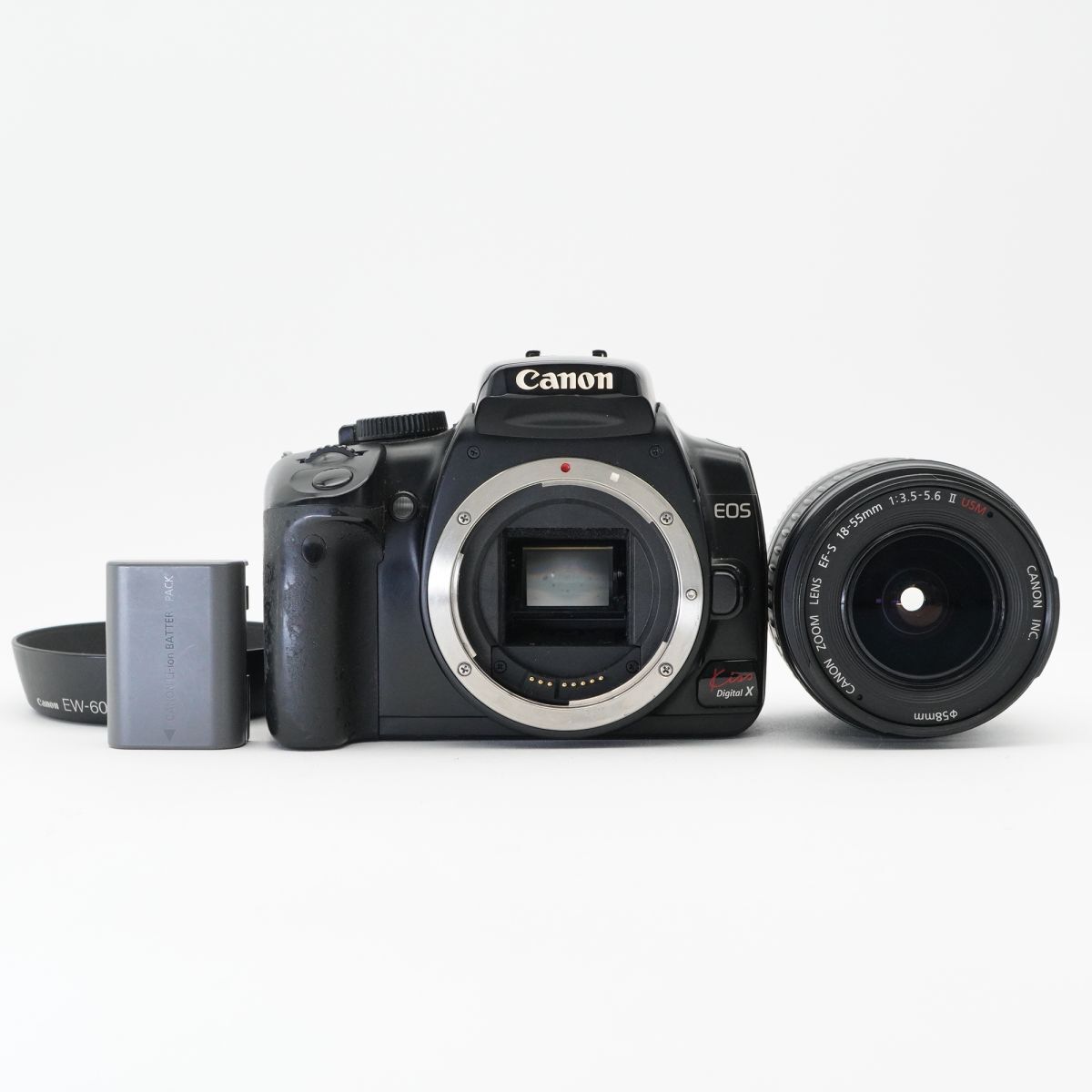 実用品 動作確認済 Canon キヤノン EOS Kiss Digital X レンズキット EF-S 18-55mm F3.5-5.6 Ⅱ USM デジタル一眼 #B2930
