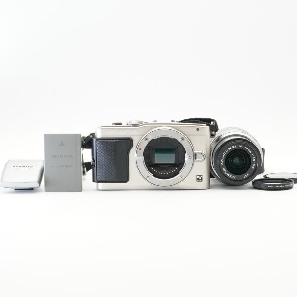 良品 動作確認済 OLYMPUS オリンパス PEN Lite E-PL6 レンズキット M.ZUIKO DIGITAL 14-42mm F3.5-5.6 ⅡR ミラーレス一眼 #AA8124