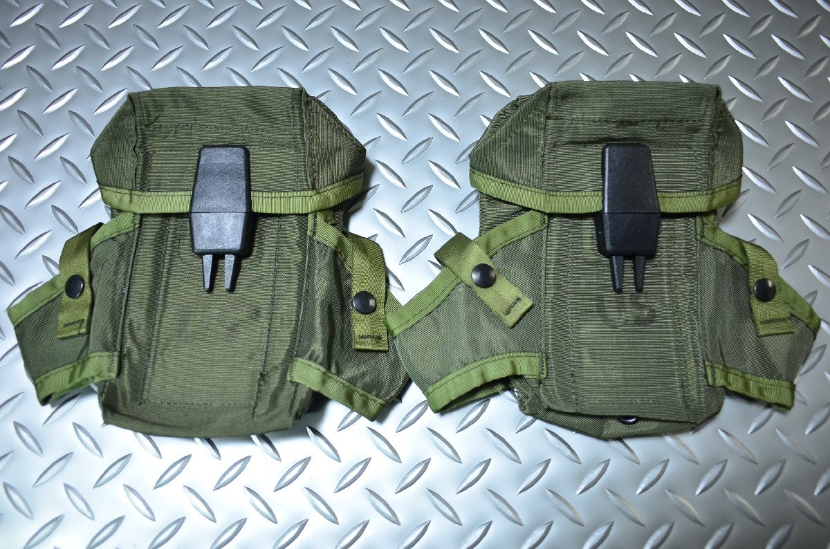 米軍実物☆M16 30連マガジンポーチ ナイロン OD LC-1 (2個セット)☆CASE SMALL AMMUNITION 30 ROUND MAGAZINE, M-16 RIFLE ALICE