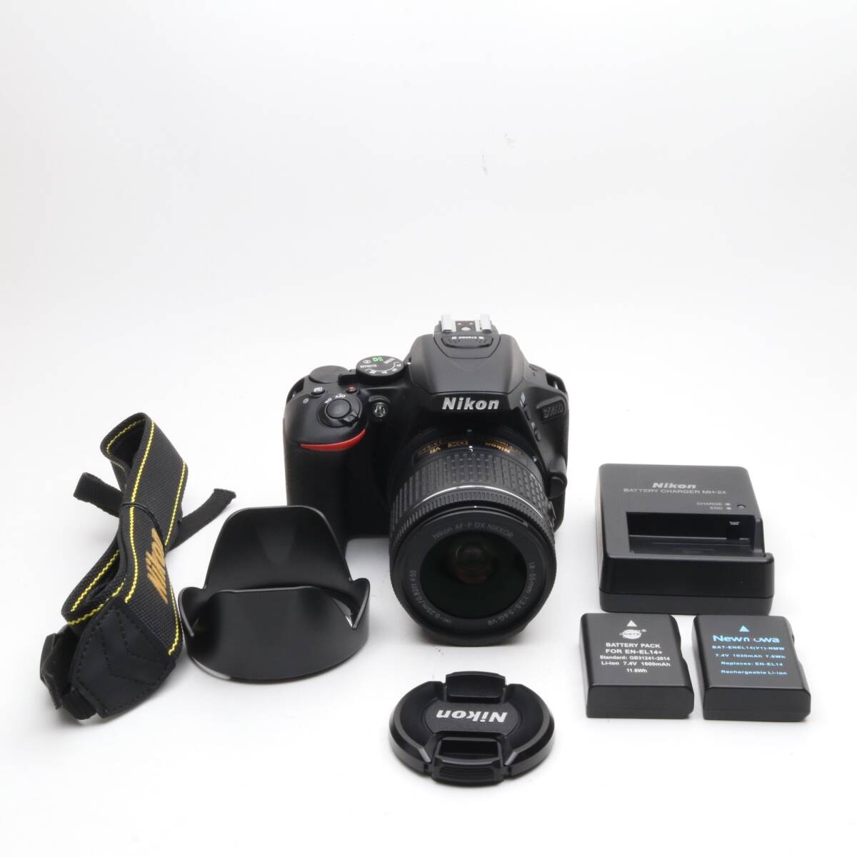【シャッター回数：2000】Nikon デジタル一眼レフカメラ D5600 AF-P 18-55 VR レンズキット ブラック D5600LKBK